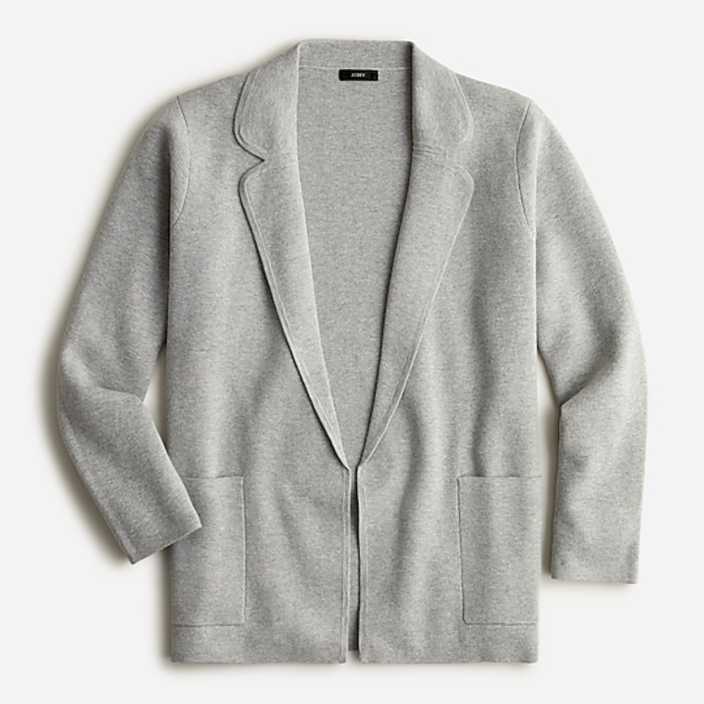 J Crew Eloise Sweater Blazer, Heather Gray, XL